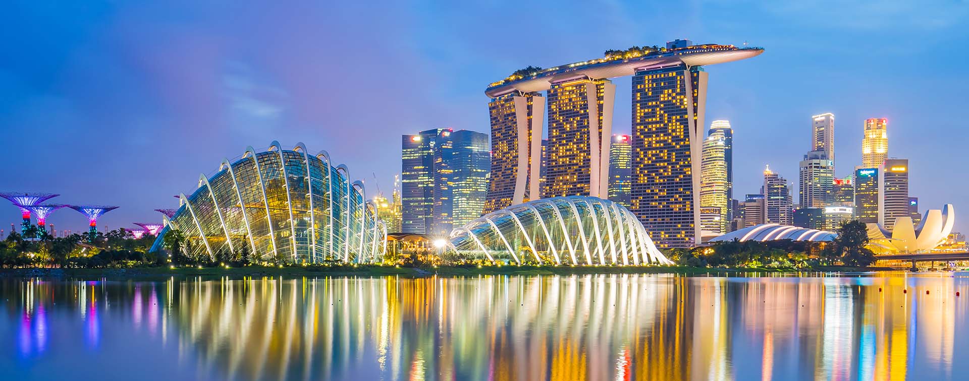 Singapore skyline cityscape at night