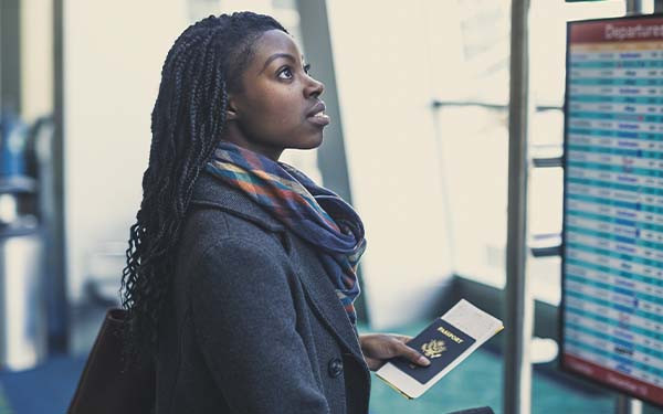Young woman at airport