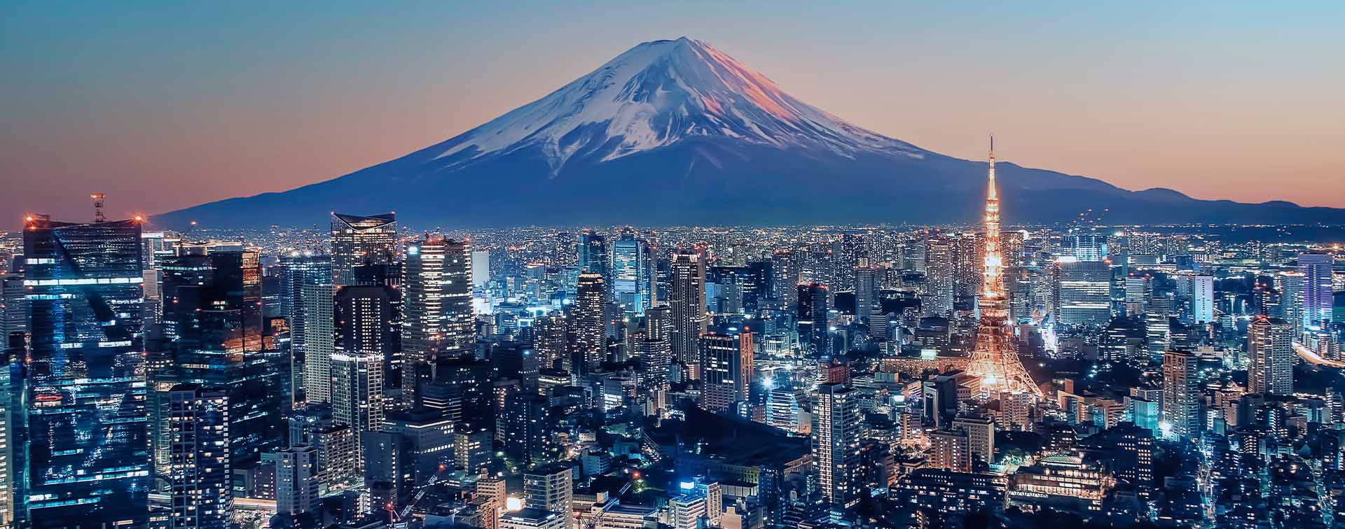 Mt. Fuji rising over Tokyo, Japan